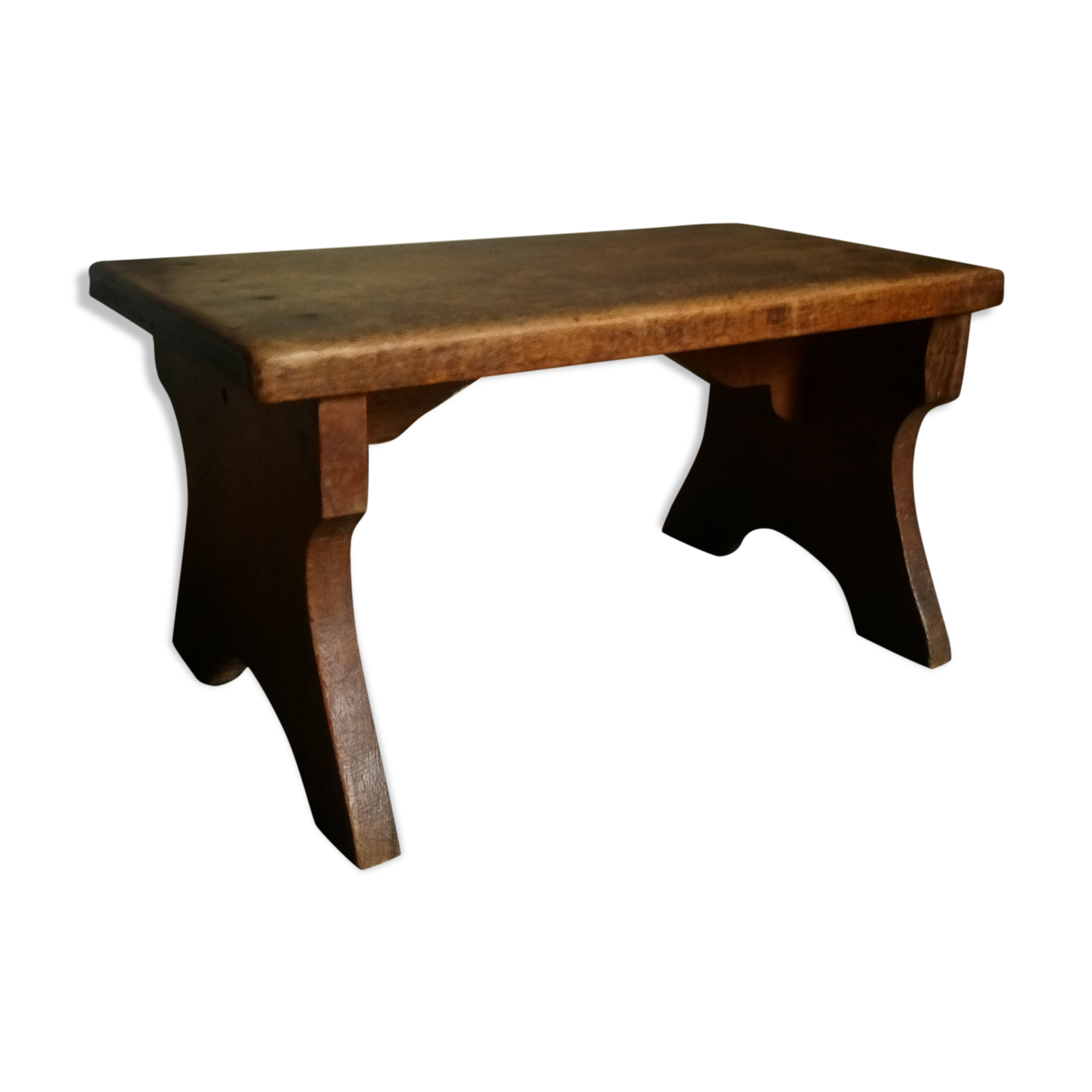 Old solid wood footring bench