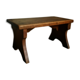 Banc repose-pied ancien en bois massif
