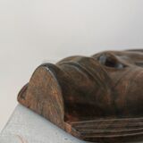 Masque en bois africain sculpté à la main vintage : décoration murale tribale