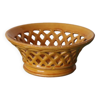 Old glazed terracotta basket