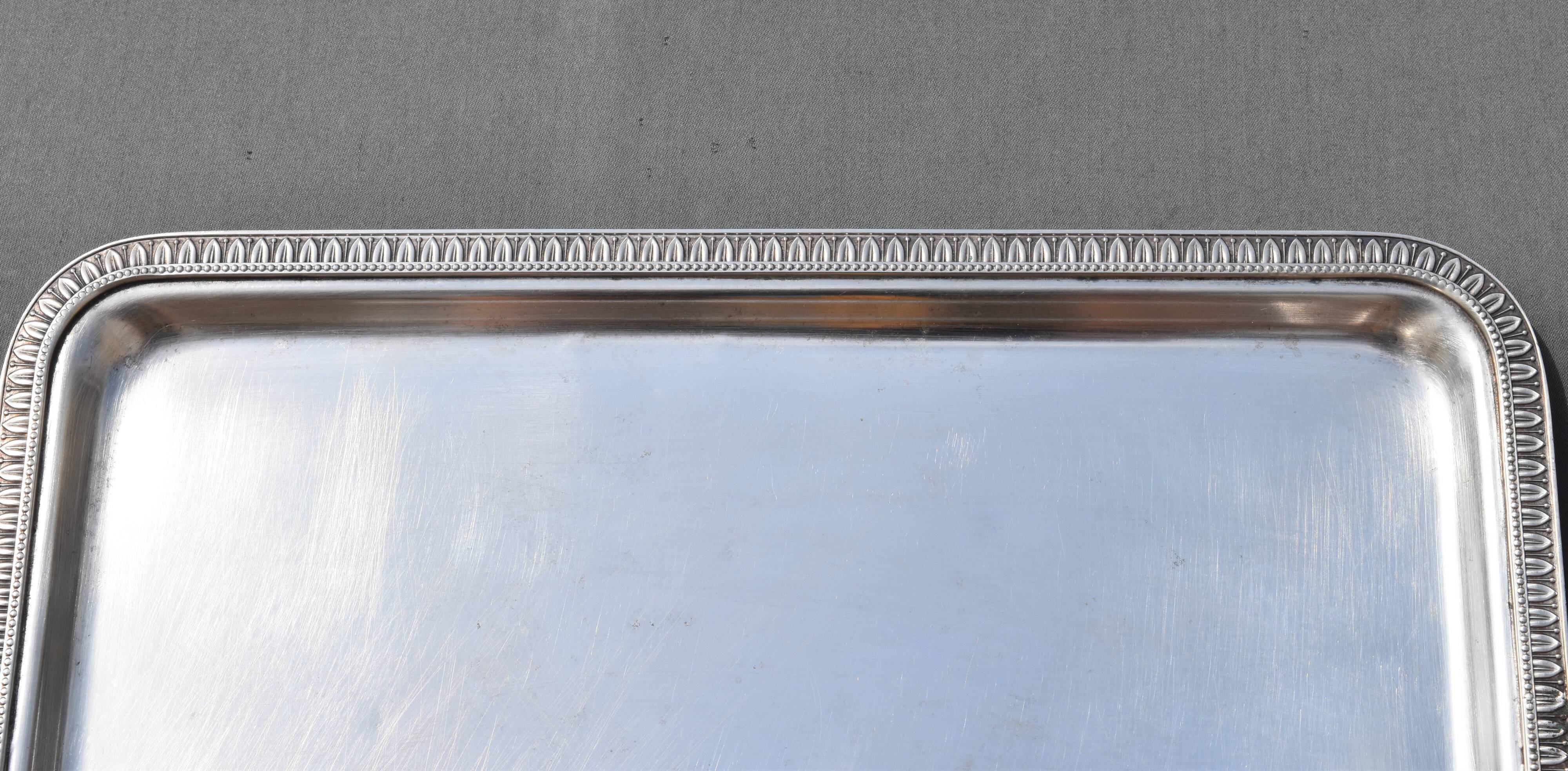 Italian 800 empire style solid silver tray