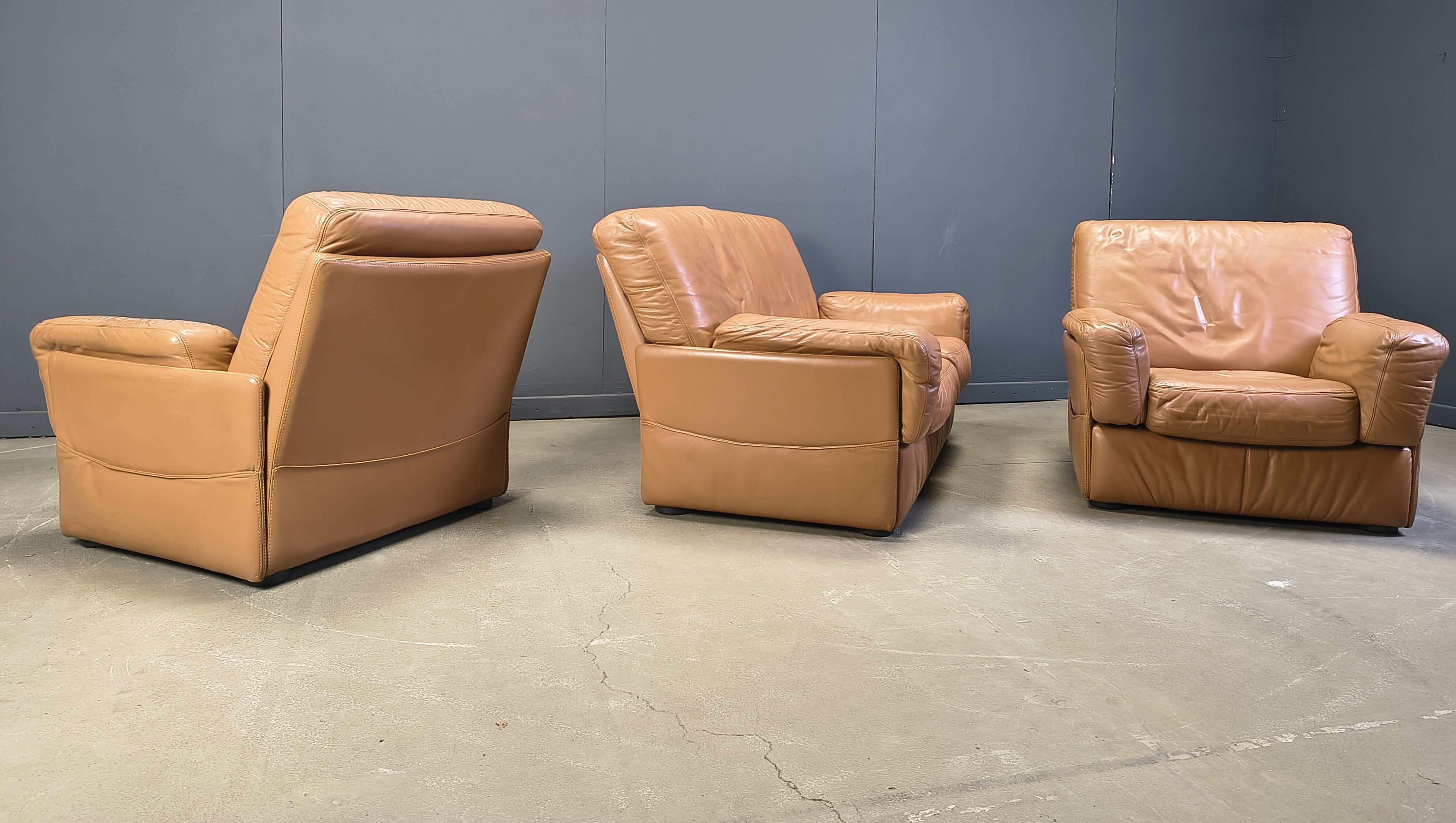 Vintage sofa set by Durlet, 1980s