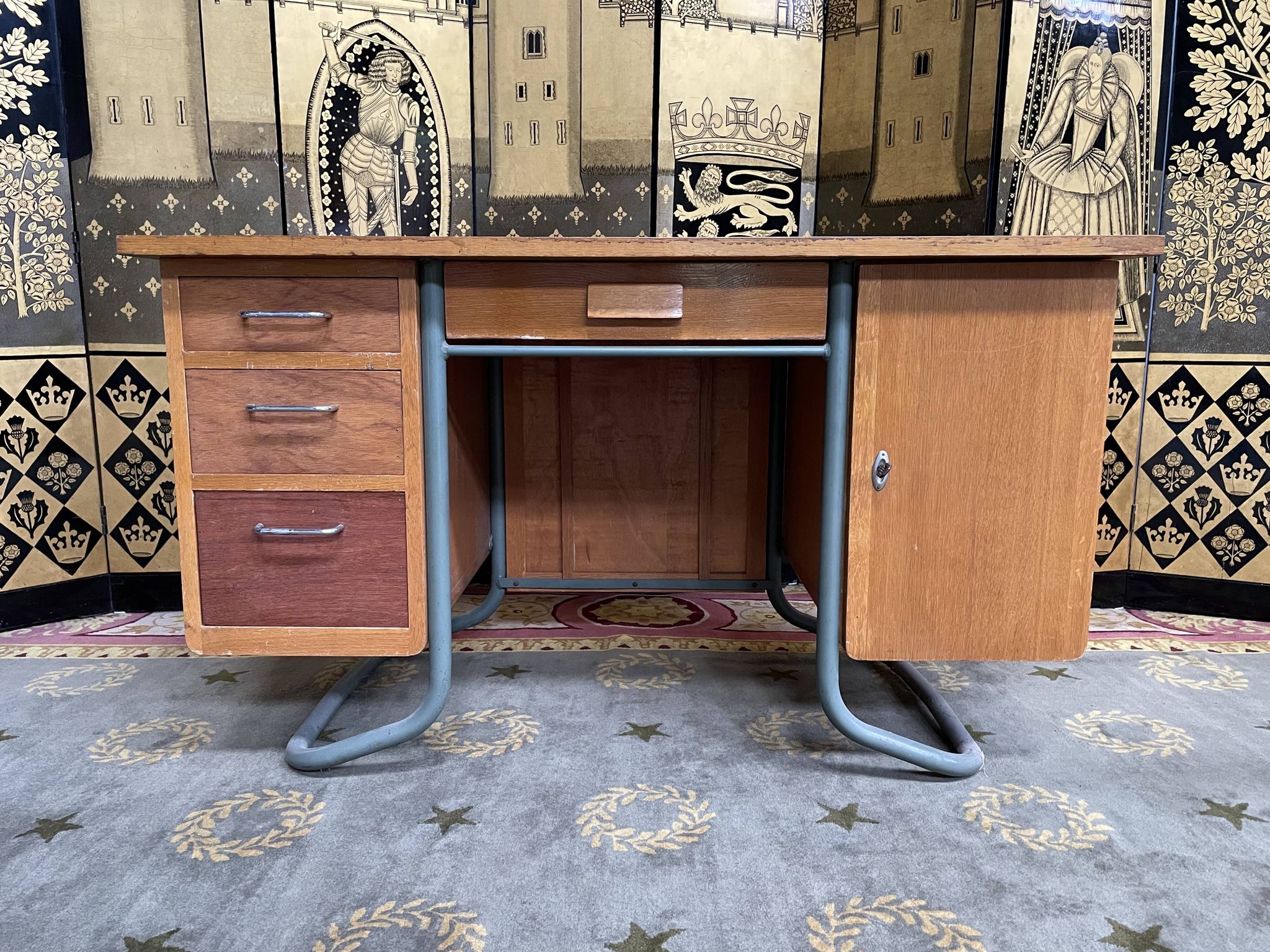 Schoolmaster's desk with armchair