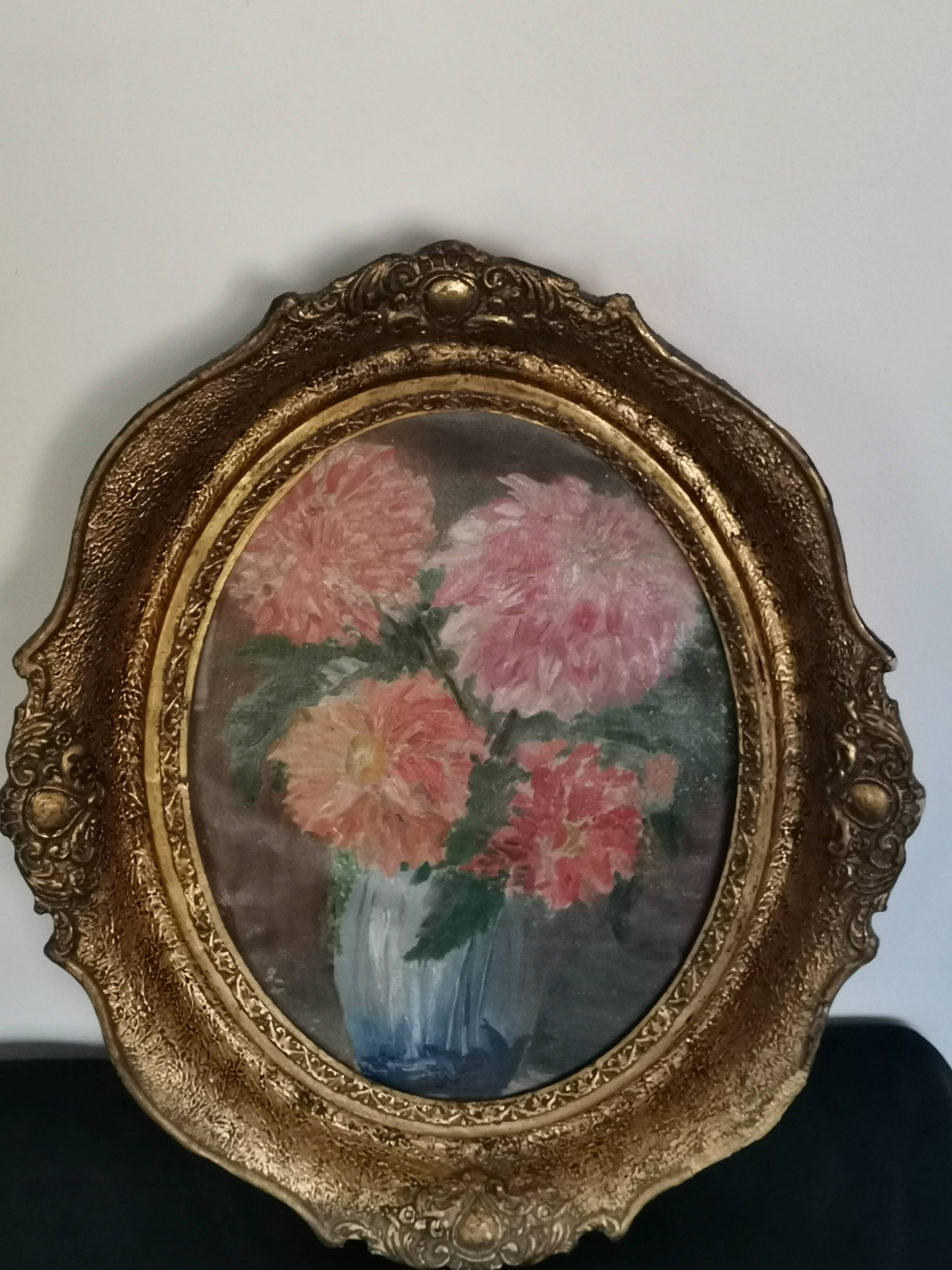Bouquet de fleurs en medaillon