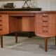 Scandinavian teak desk produced by Samcom Denmark, 1960s