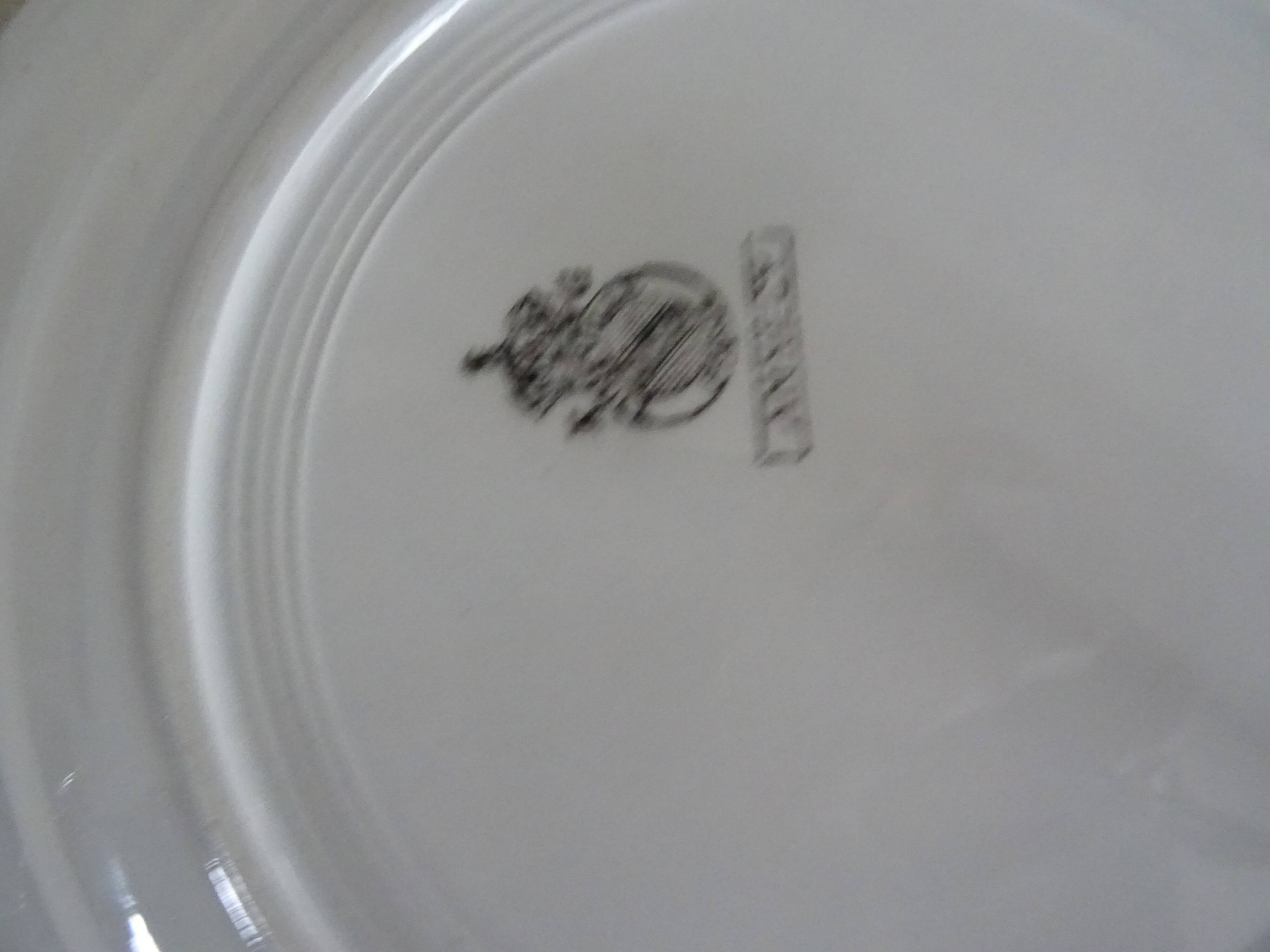 6 flat plates Lunéville old faience 388112 blue flowers