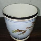 Cache-pot / antique decorative pot – deer décor – porcelain from Paris - H 16 cm