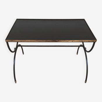 Table basse plateau verre noir