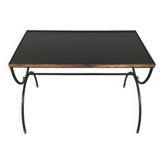 Table basse plateau verre noir