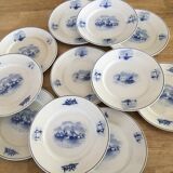Series of 11 flat plates, Dutch earthenware, early XX
