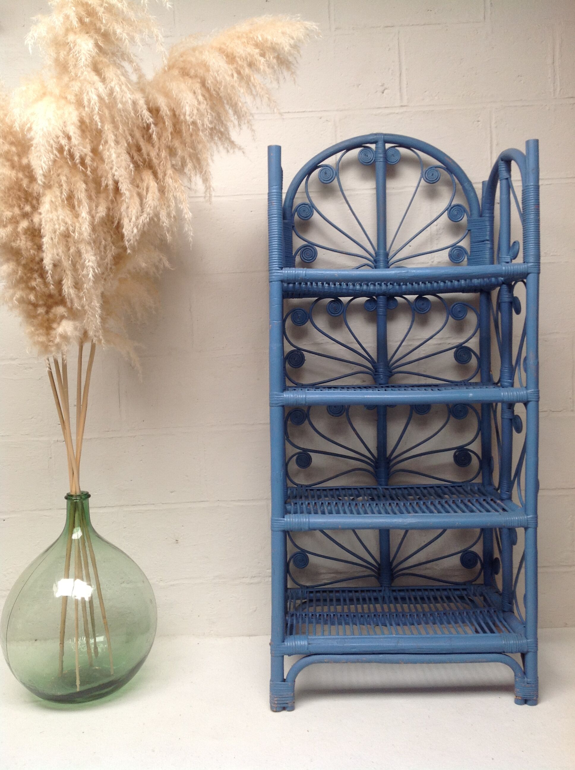 Peacock Rattan Shelf Bookcase