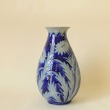 Vase en grès d'Alsace Betschdorf - Potterie Schmitter - Gris et Bleu Cobalt