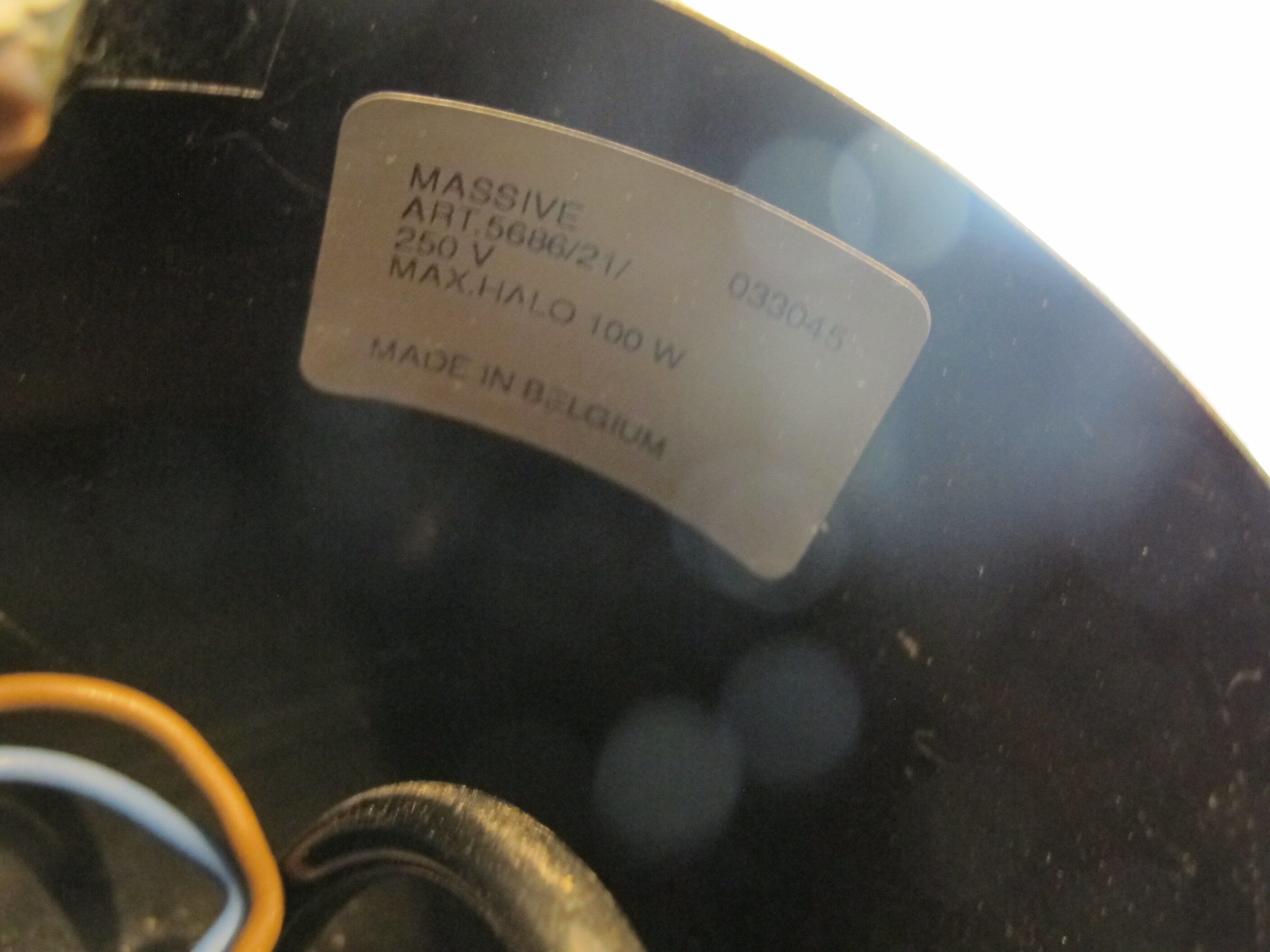 Glass and metal suspension lamp edition Massive Belgium