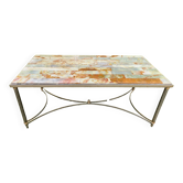 Vintage onyx and marble coffee table