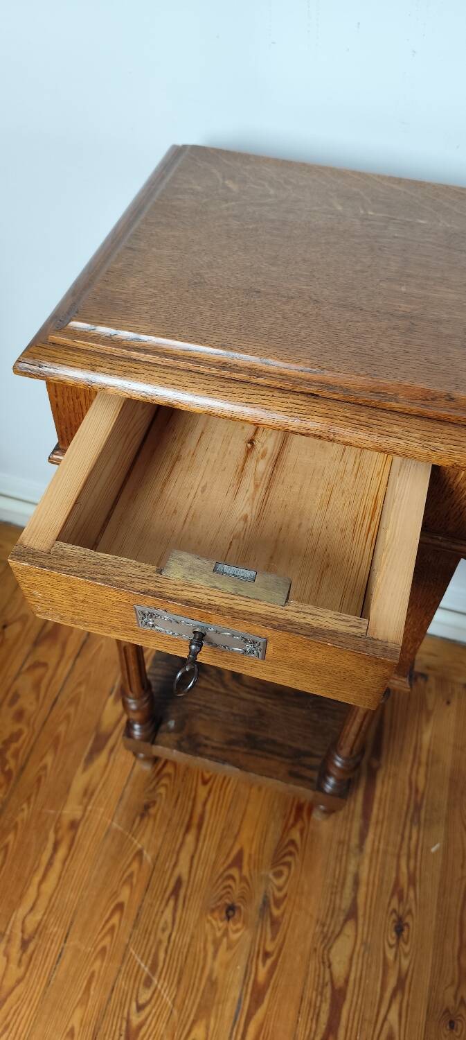 Side table, old antique bedside table