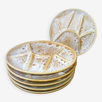 Set of 6 fondue plates Niderviller Fauve model