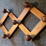 Scandinavian coat rack in solid pine