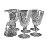 6 large wine glasses in semi-crystal from VMC in good condition.