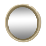 Large round ceramic floating mirror with light, 1960s.
