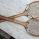 Pair of old tennis rackets circa 1930