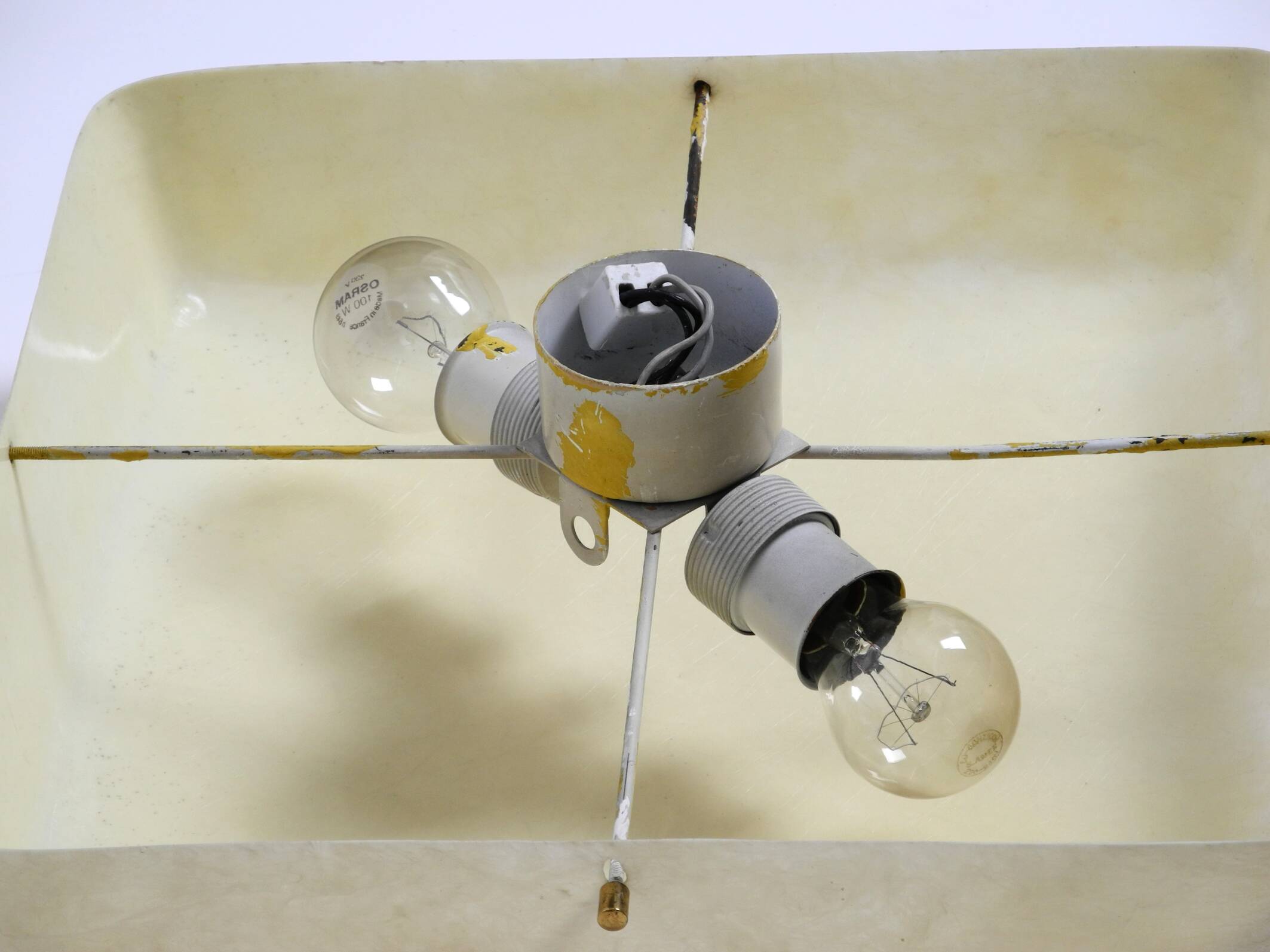 Beautiful Mid Century Modern square fiberglass ceiling or wall lamp