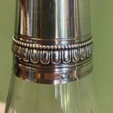 Beautiful pair of decanters from around 1910 in crystal and solid silver.