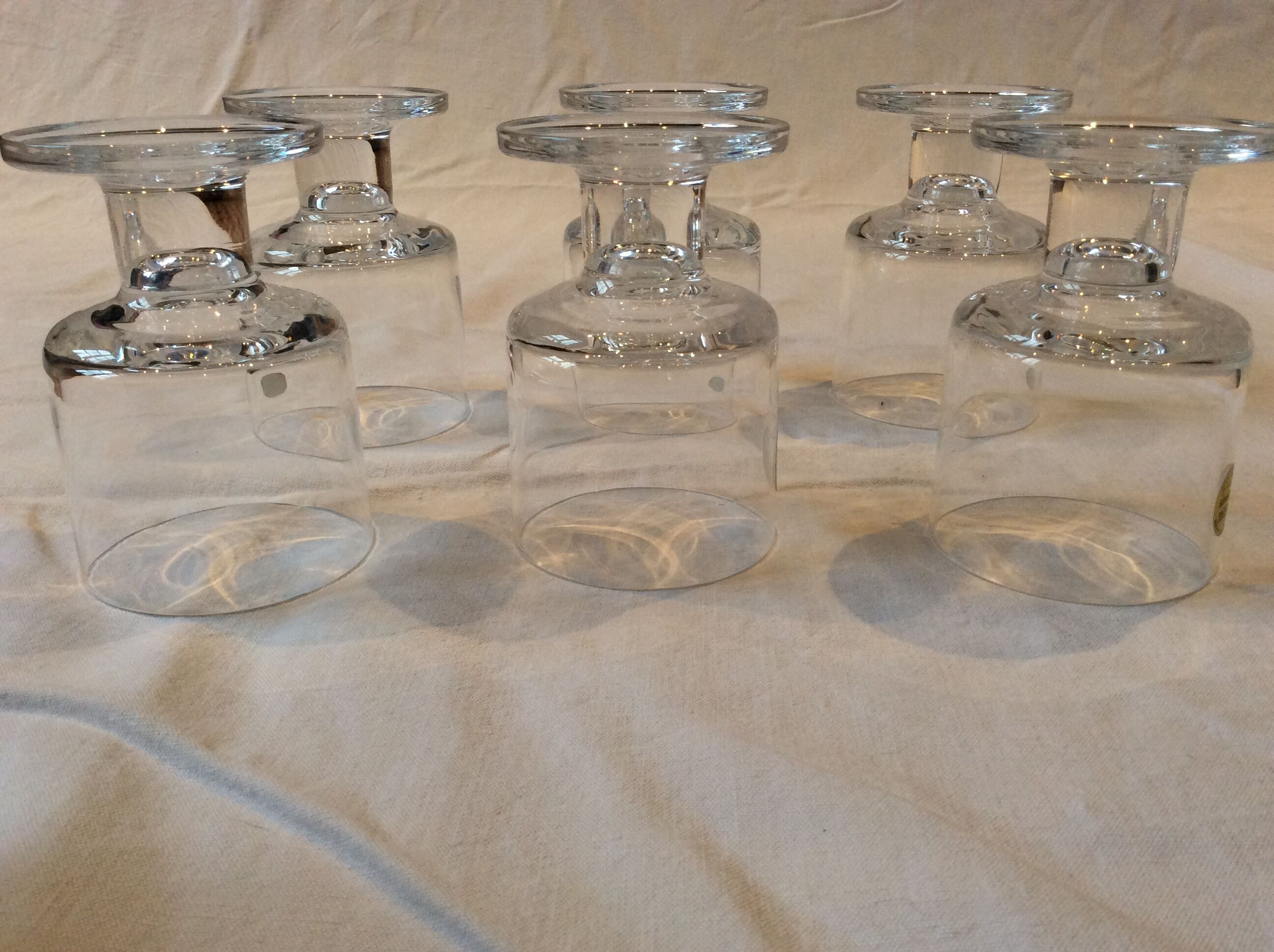 6 wine glasses and 6 vintage water glasses