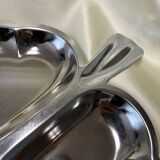 Stainless steel leaf-shaped dish