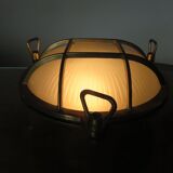 Brass porthole wall lamp