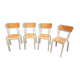 Lot de 4 chaises Mullca beige vintages