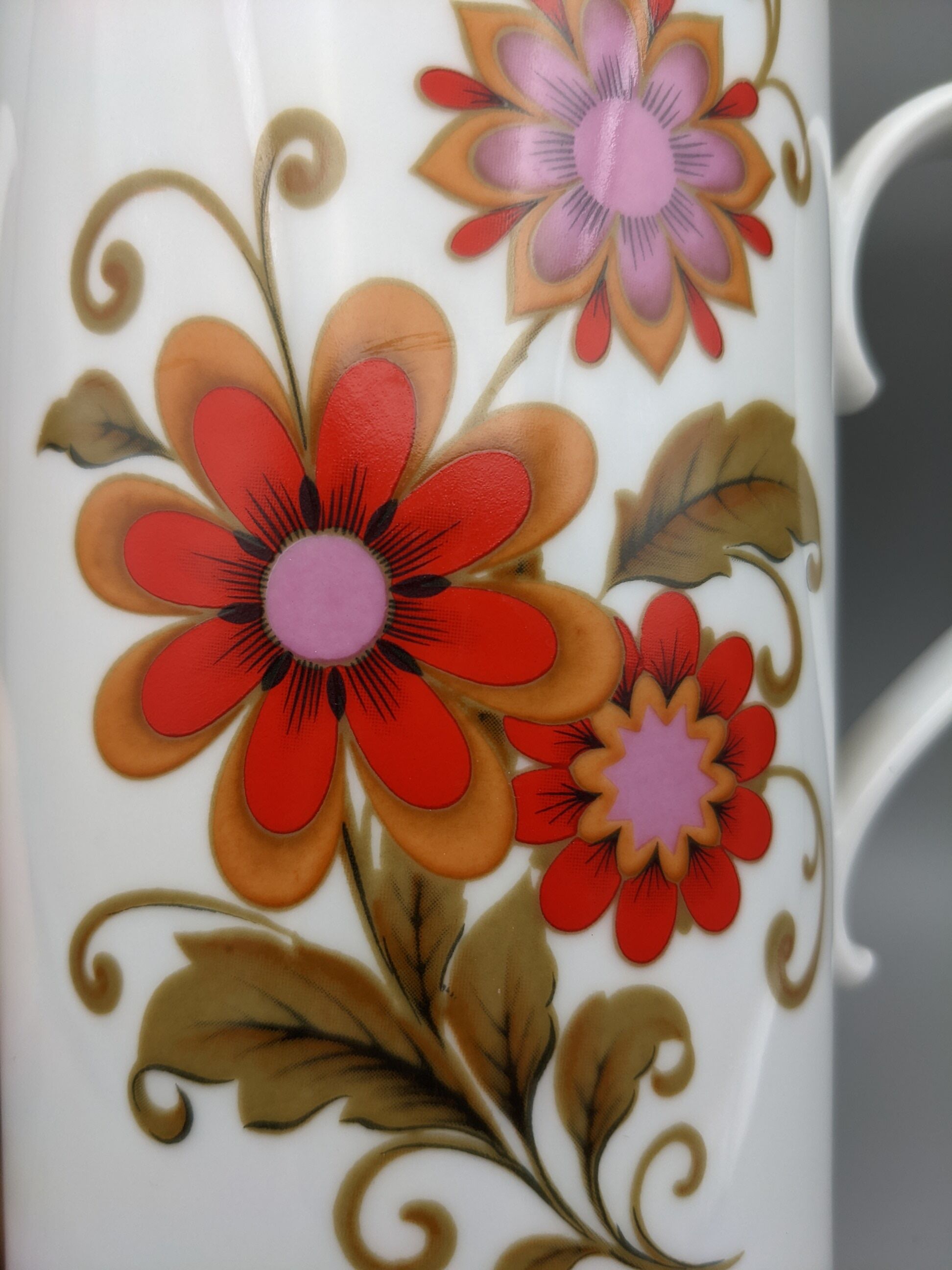 Théière cafetière blanche décor floral vintage winterling bavaria