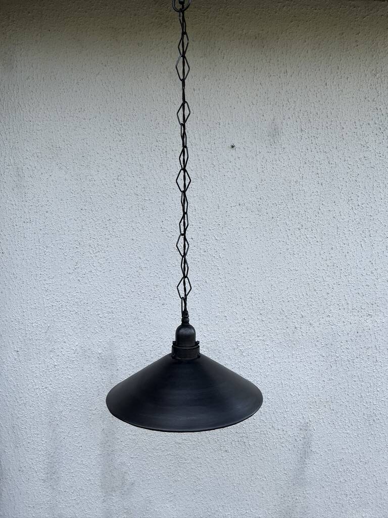Industrial metal pendant light with mirror