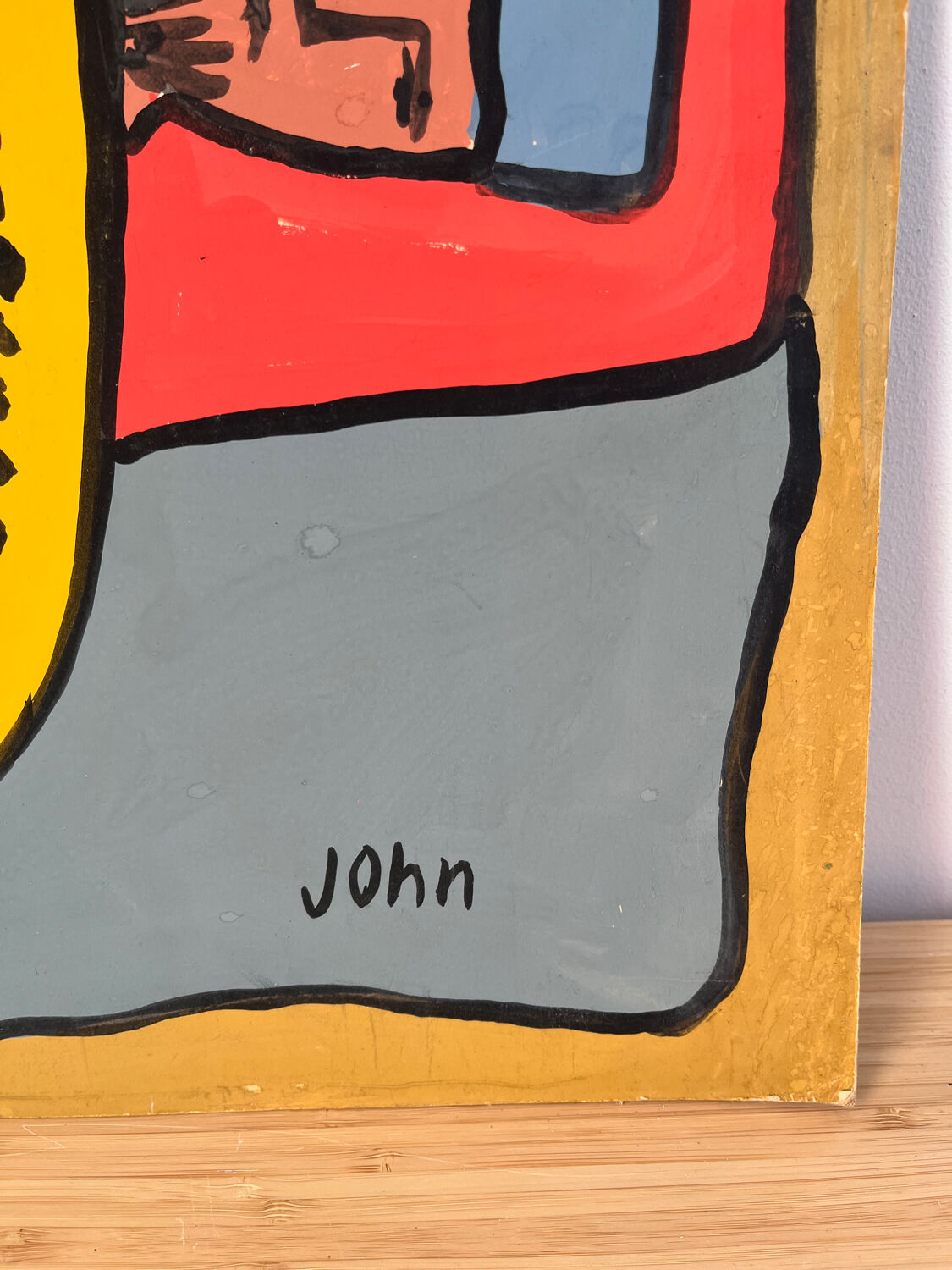 The angel Gabriel and the Magi, oil on paper signed John.