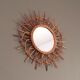 Miroir soleil en rotin arqué 54cm, 1960