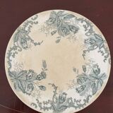 Assiette plate en terre de fer fleurs