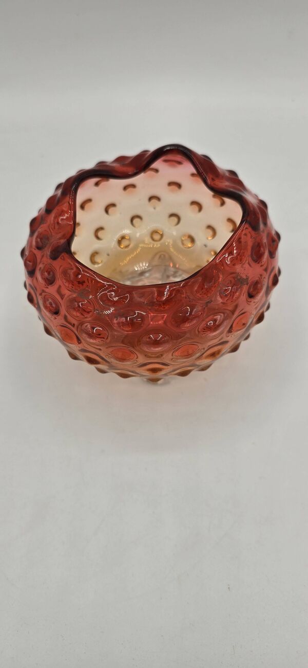 Coupe, vide poche  en verre moulé à décor bullé, Tchécoslovaquie, milieu XXème s.