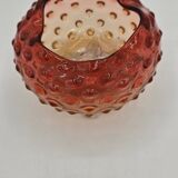 Bowl - glass pocket bowl with bubble decoration - Czechoslovakia, circa 19