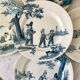 Set of 5 flat plates Iron Earth model "Garde-Champêtre" late nineteenth