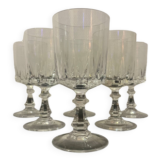 6 verres à vin cristal d’arc