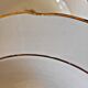 6 Gien Gardanne soup plates, pink and yellow, with gold trim