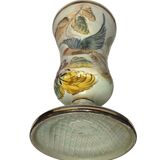 Bequet Quaregnon, pedestal vase with bird decoration circa 1950