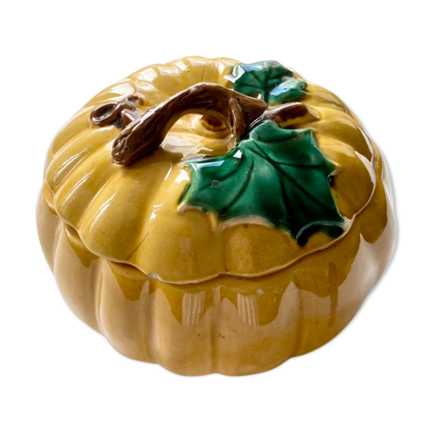 Yellow ceramic dish Vallauris