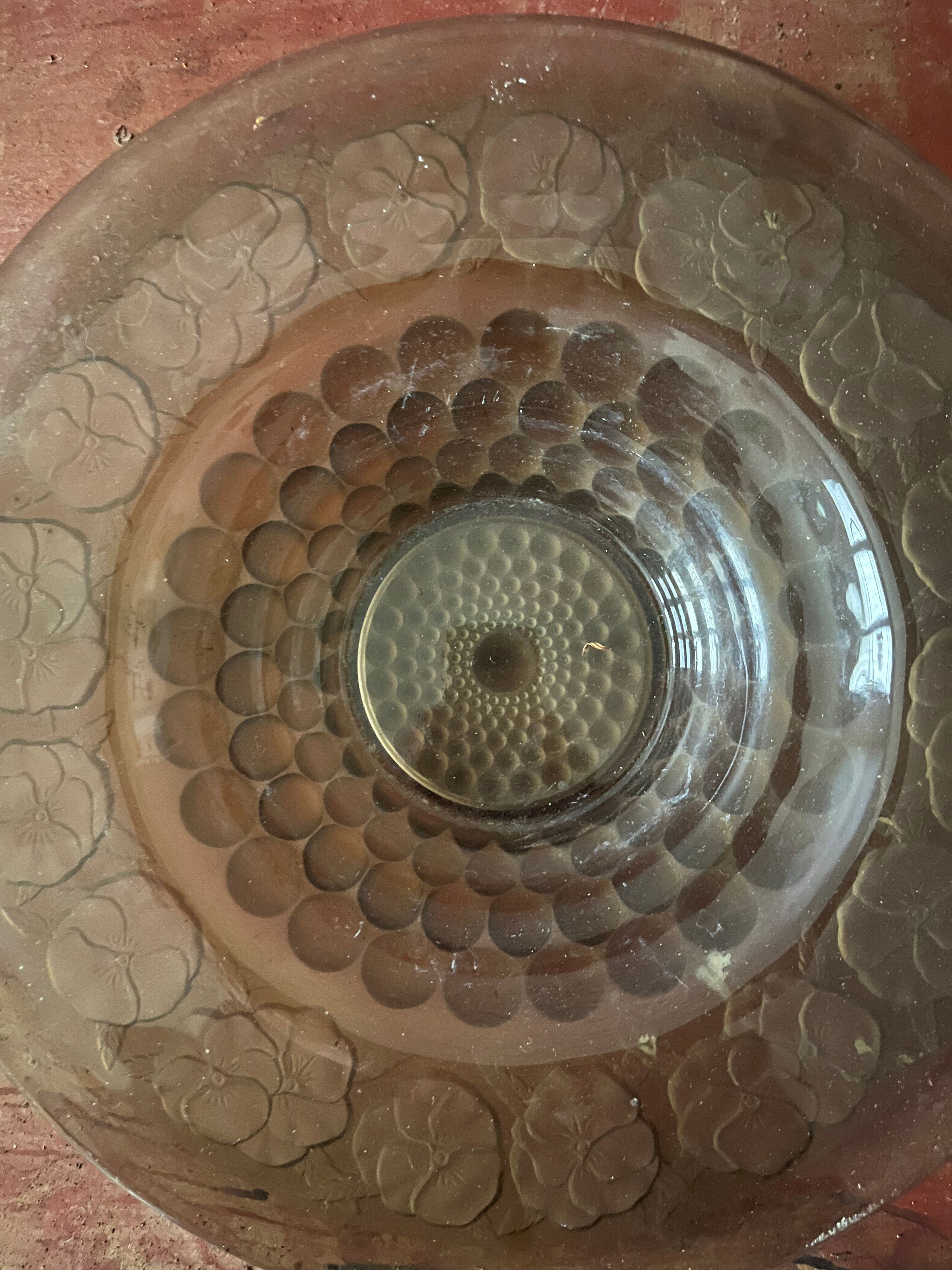 Art Deco plate in smoked glass
