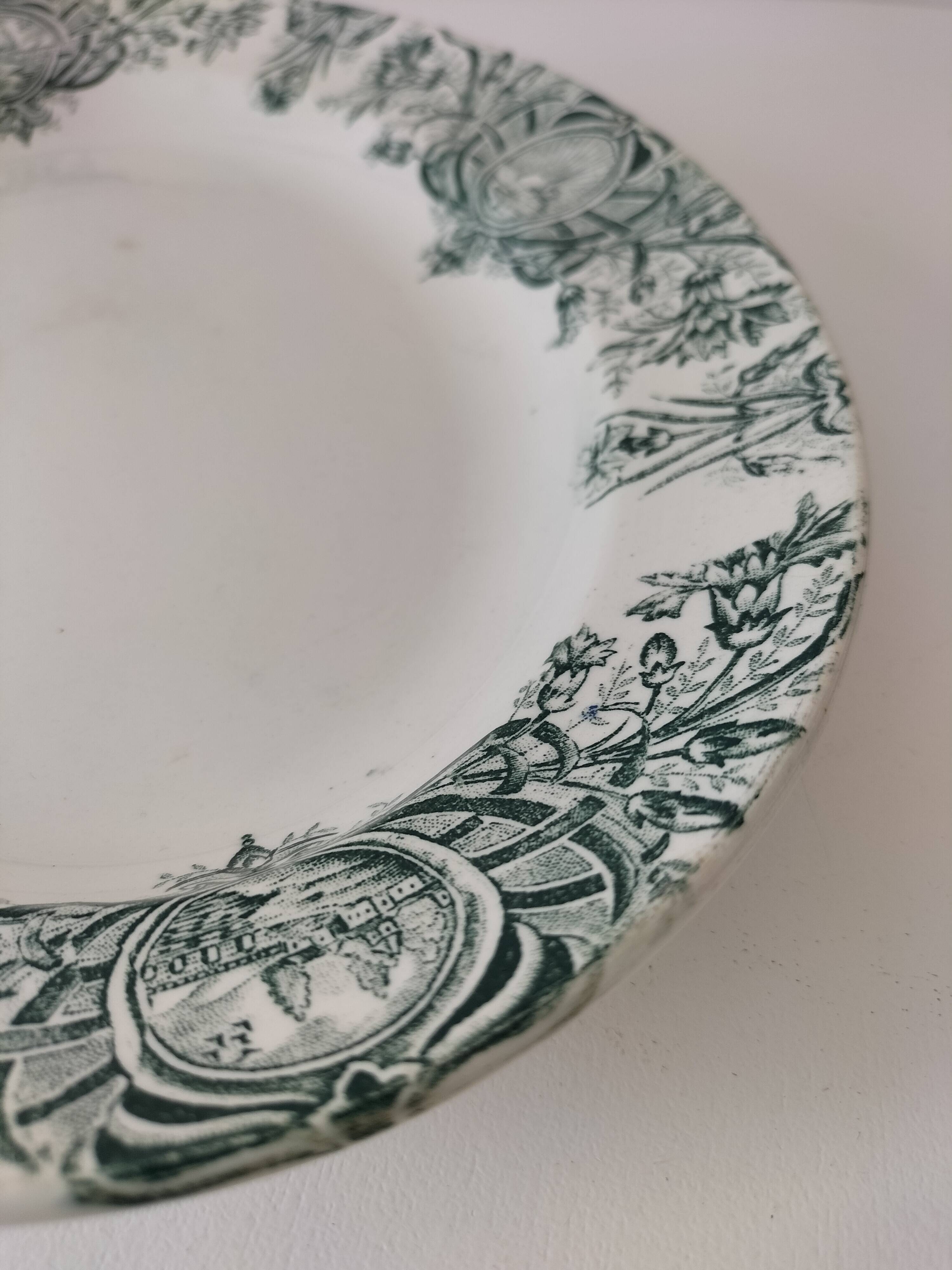 Plata oval iron earth A. Lebacqz & M. Bouchart St Amand Persian model