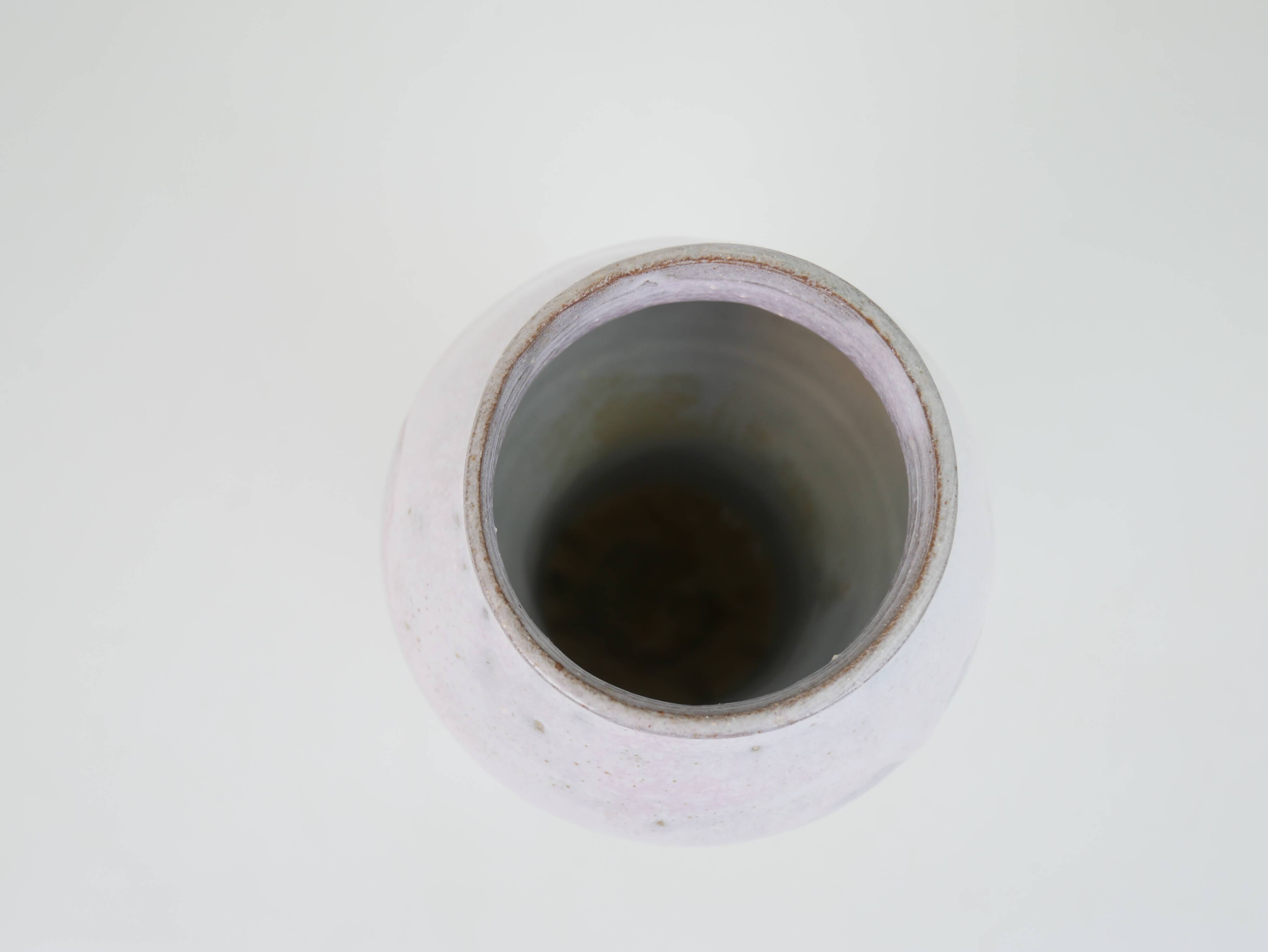 White-pink glazed ceramic vase