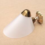 Pair of white and gold wall lights, 1950s