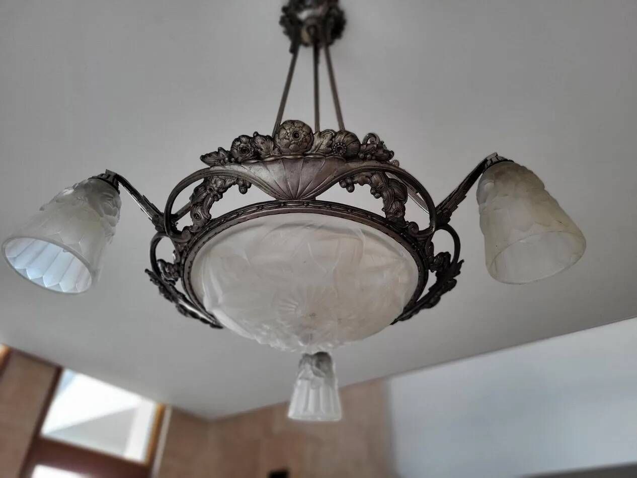 Art Deco Degué Chandelier