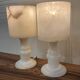 Paire de lampes en albâtre design 1950.