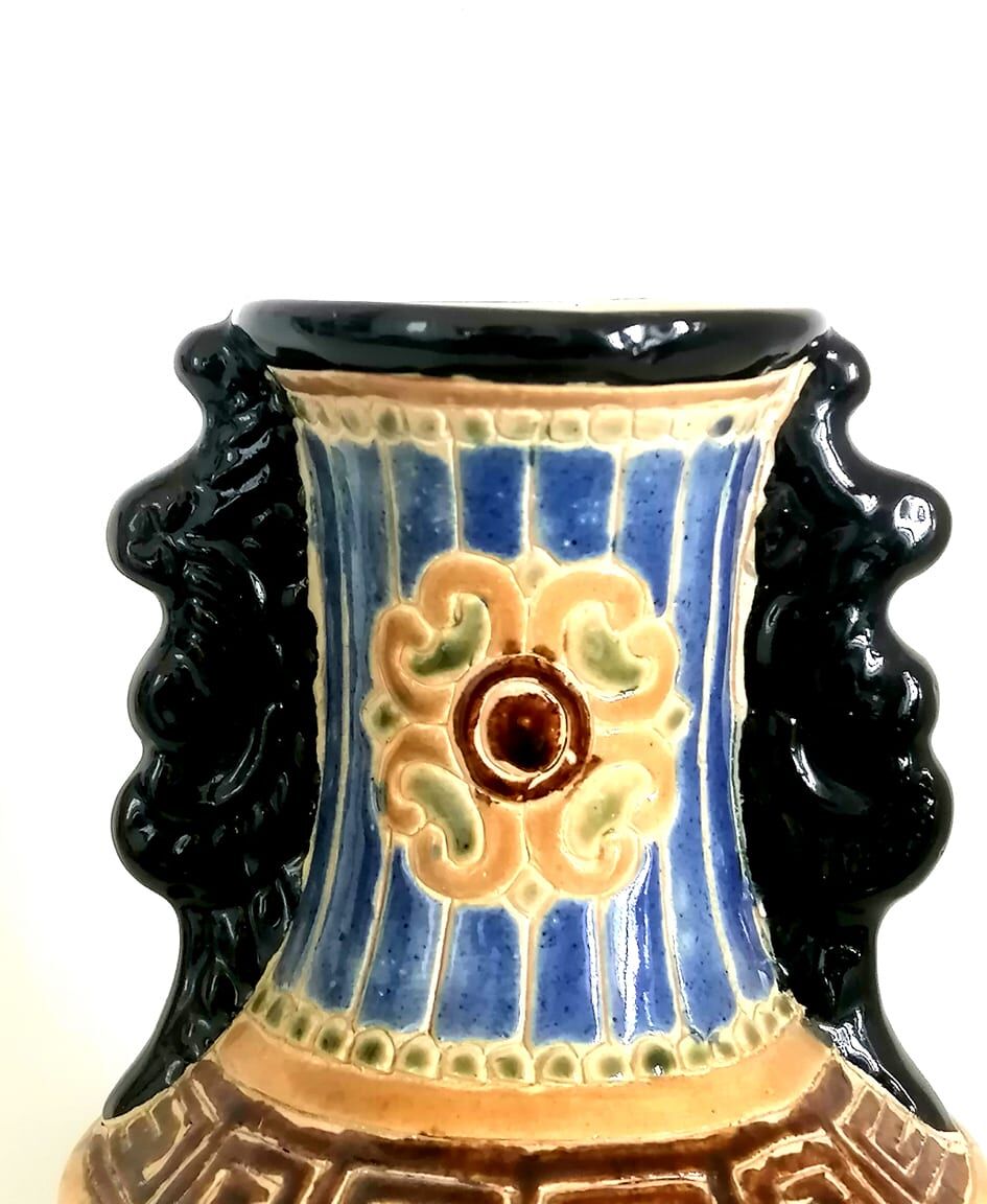 Asian enamelled ceramic vase