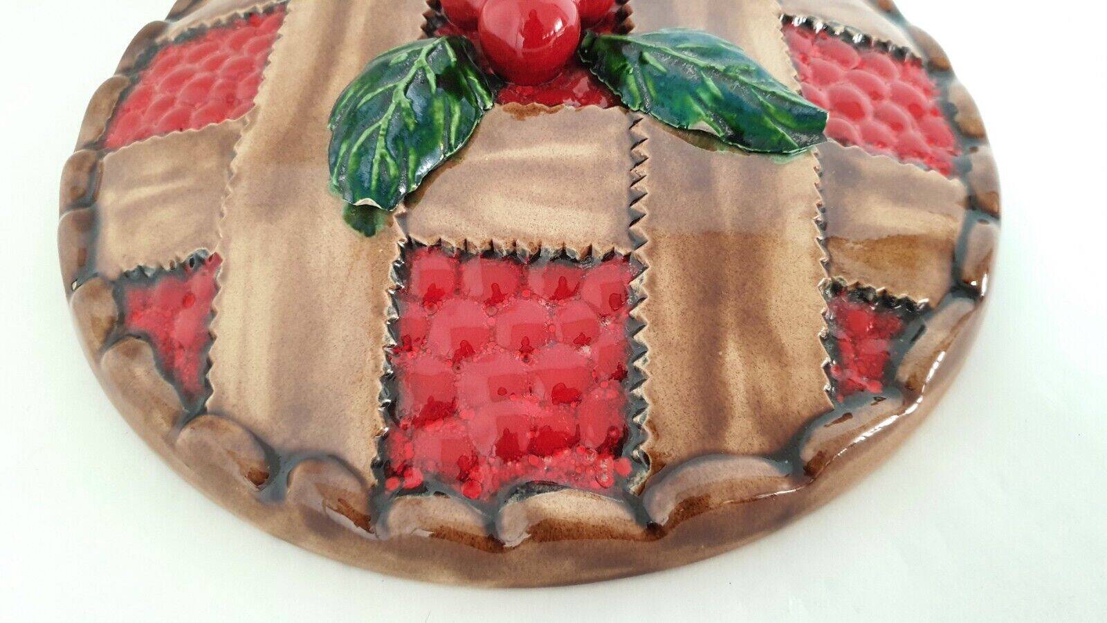 Slush Lid For Tart Dish Red Fruit Tart Decor 1960s